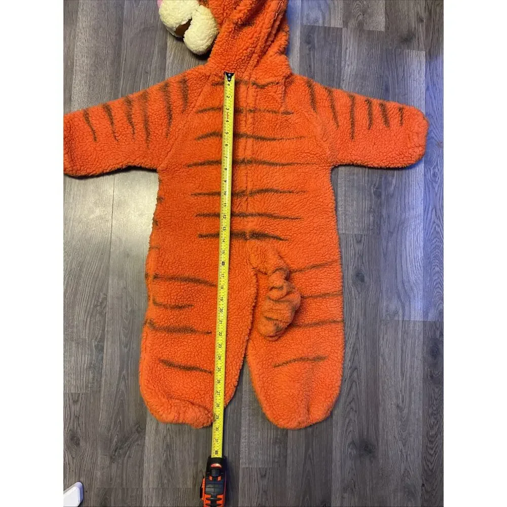 Vintage Disney Store Tigger Costume Baby 2T-4T Plush Sherpa Fleece Jumpsuit 90s